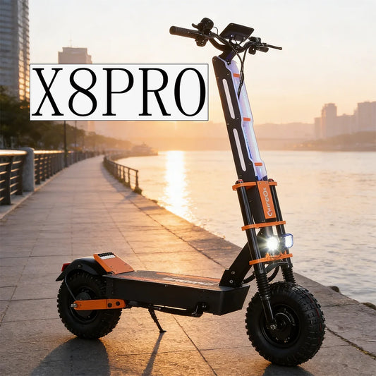 2026NEW X8 Pronew E-Scooter - 130 Km/H, 8000W Dual Motor Electric Scooter, Long Range, 14-Inch Wheels, 60V High-Speed