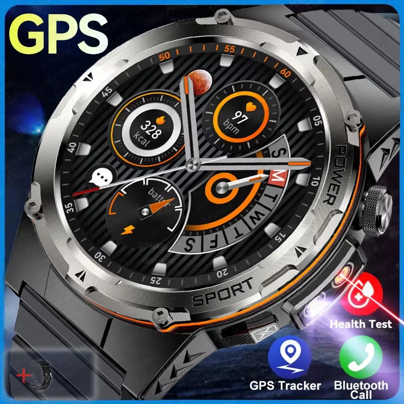 GPS Sports Smartwatch – Heart Rate, BT Calls & 3ATM Waterproof