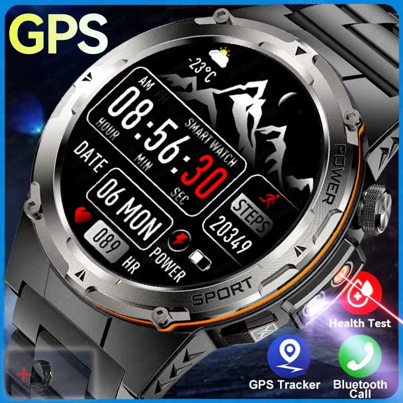GPS Sports Smartwatch – Heart Rate, BT Calls & 3ATM Waterproof