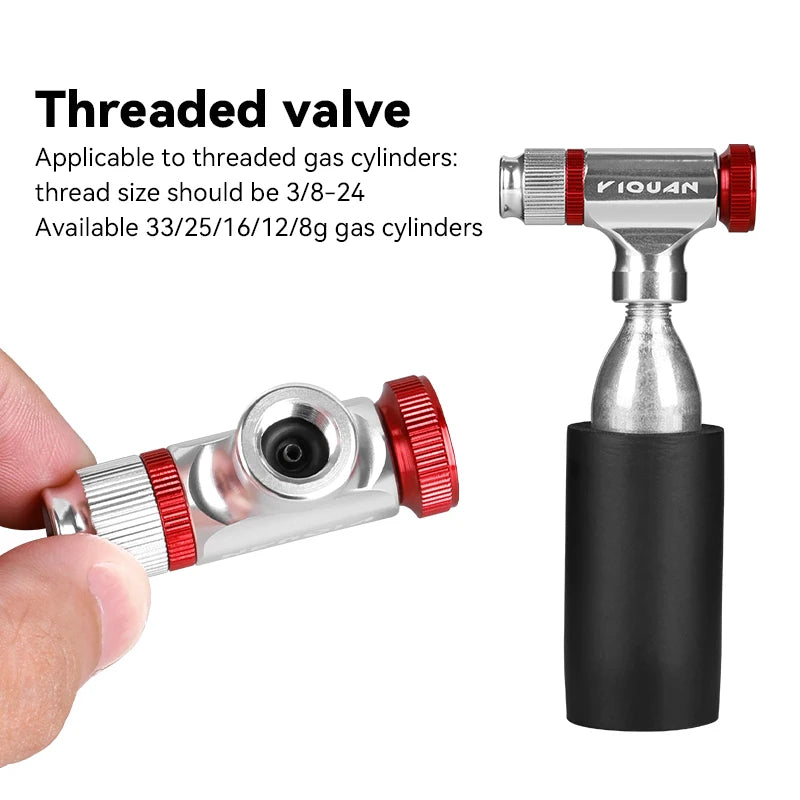 Fast CO2 Air Pump Portable Aluminum Alloy Road Bicycle Tire Inflator Adjustable MTB Tire Pump Bike Accessories