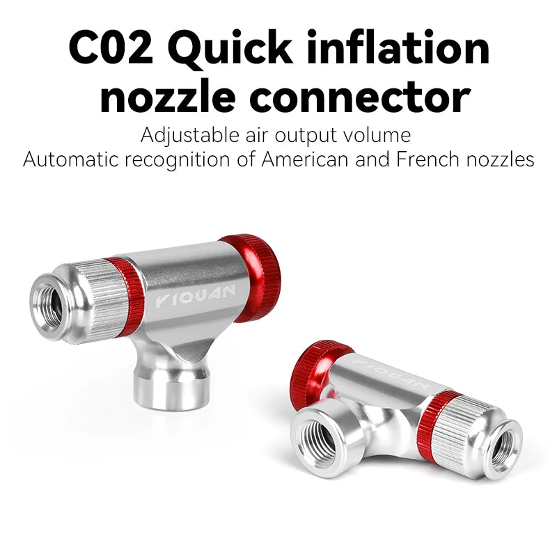 Fast CO2 Air Pump Portable Aluminum Alloy Road Bicycle Tire Inflator Adjustable MTB Tire Pump Bike Accessories
