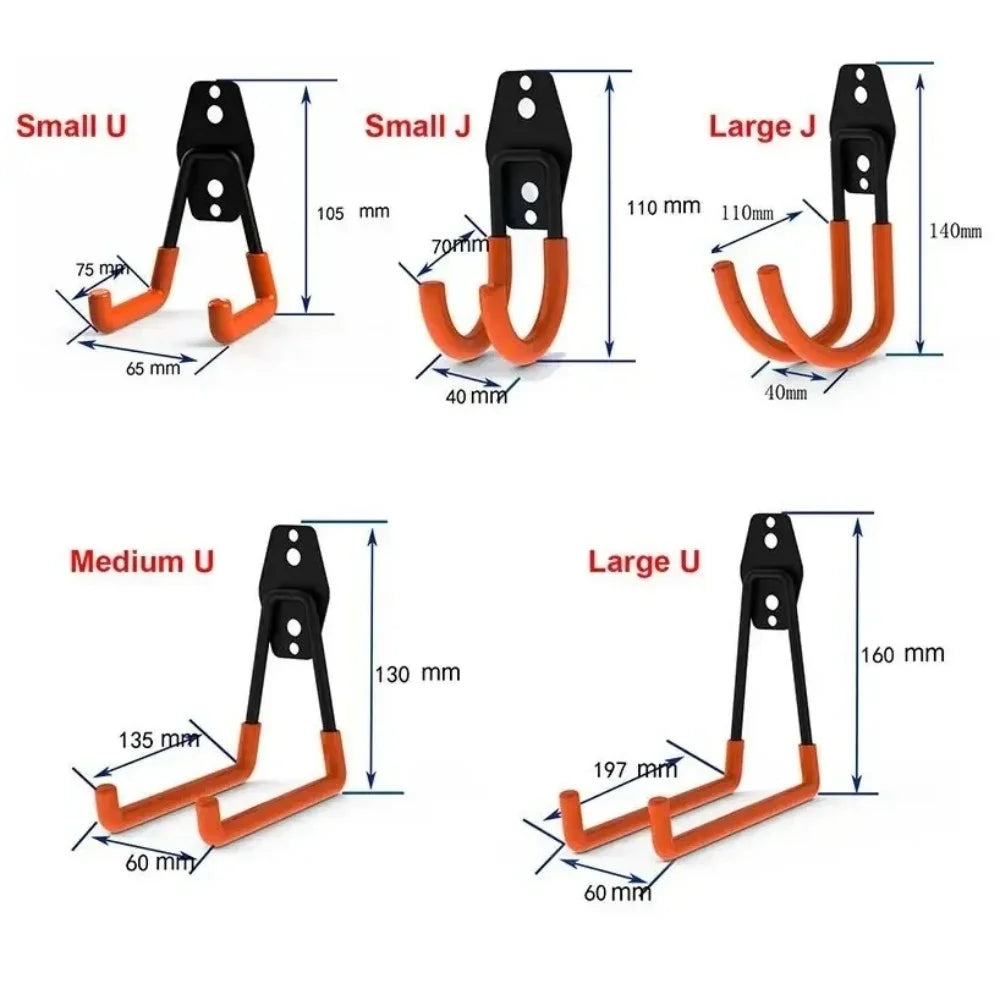 Sturdy Heavy Duty Metal Bike Wall Mount Hook - Ultimate Garage Organizer for Bicycles and More