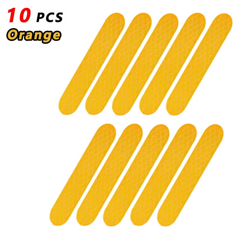 80-10PCS Helmet Safety Warning Reflective Stickers Strip Waterproof High Visibility Reflector Tape for Night Riding Walking Car