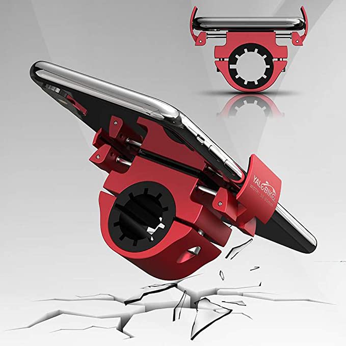 Aluminum Bike Phone Mount – Foldable, Anti-Shake, Face ID Compatible