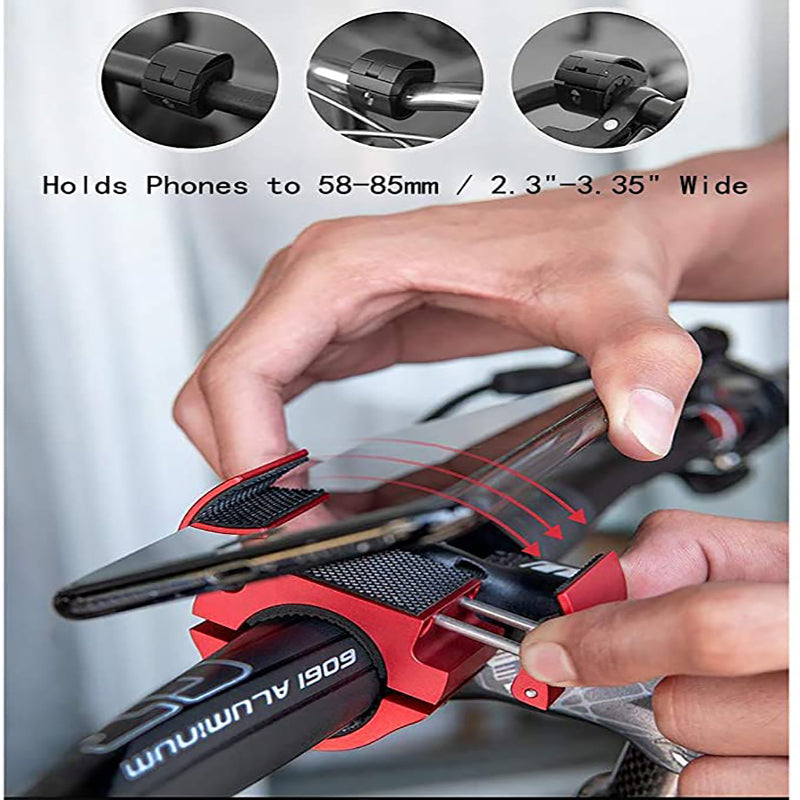 Aluminum Bike Phone Mount – Foldable, Anti-Shake, Face ID Compatible