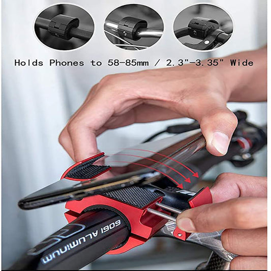 Aluminum Bike Phone Mount – Foldable, Anti-Shake, Face ID Compatible
