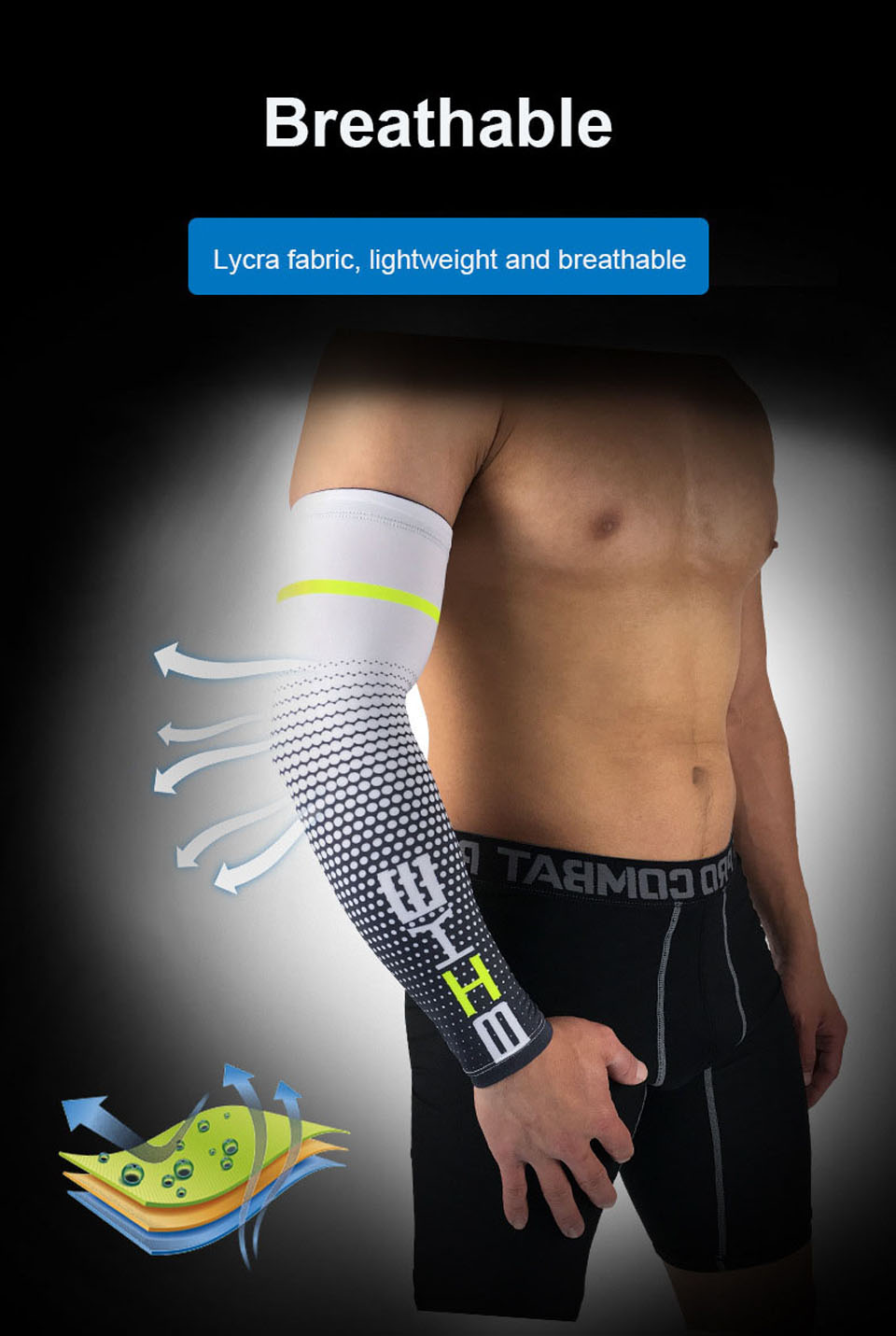 Cycling Arm Sleeves — Breathable Lycra | UV Protection | Unisex M/L/XL