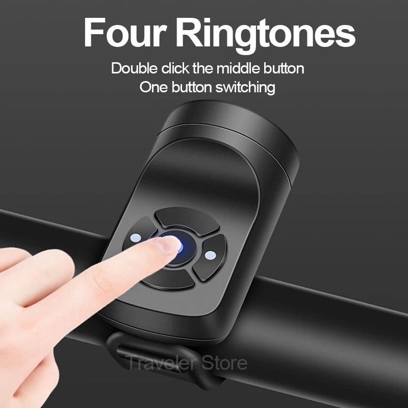 Bicycle Horn for Bike Horn Loud Bicycle Bell Electric Scooter Horn Powerful Bike Doorbell MTB Bike Accessories USB Chargeable