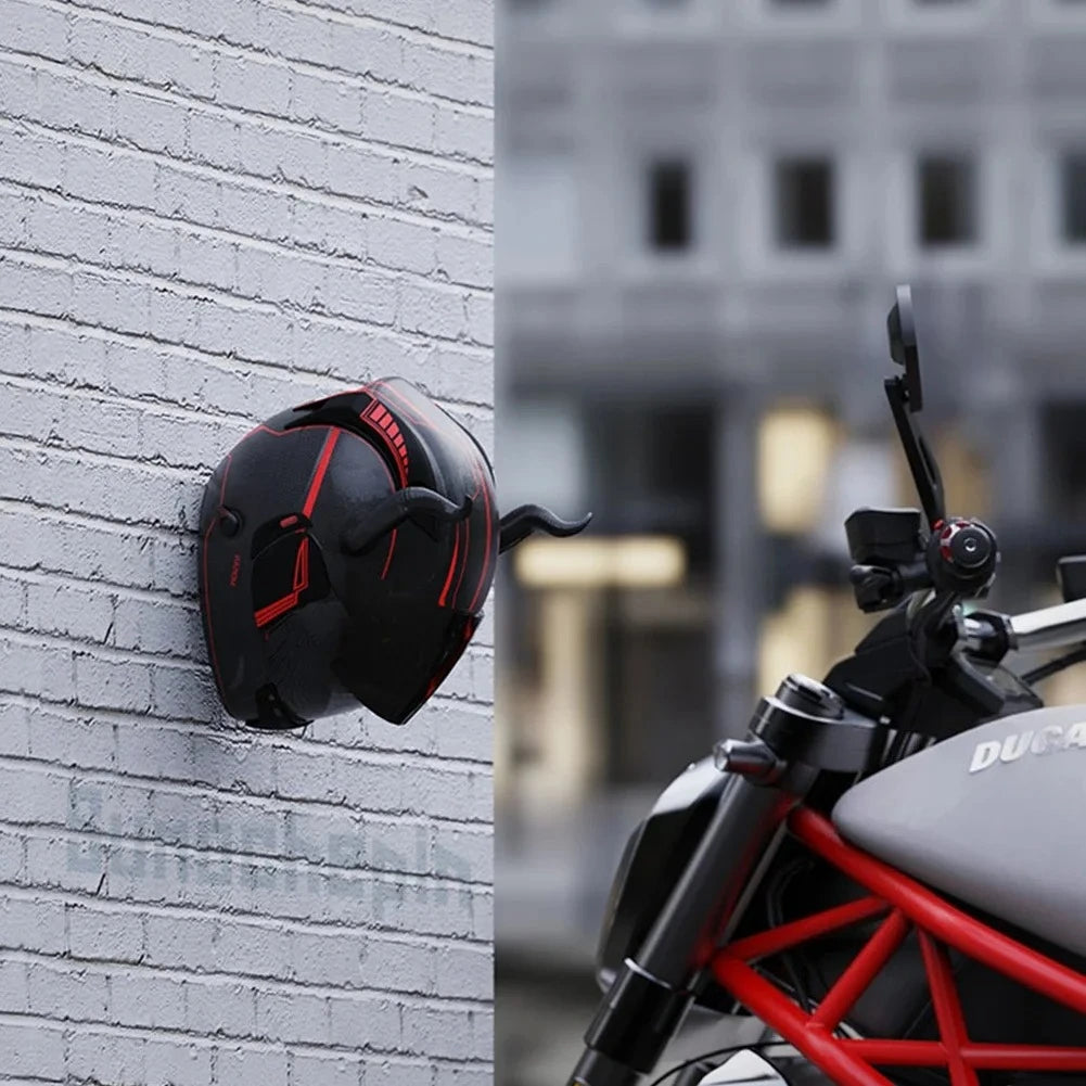 Heavy Duty Wall Mount Helmet Hook Rack - Space Saving Motorcycle Helmet Holder & Multi-Purpose Hanger for Garage, Entryway & More (Available in 1/2/4 Packs)