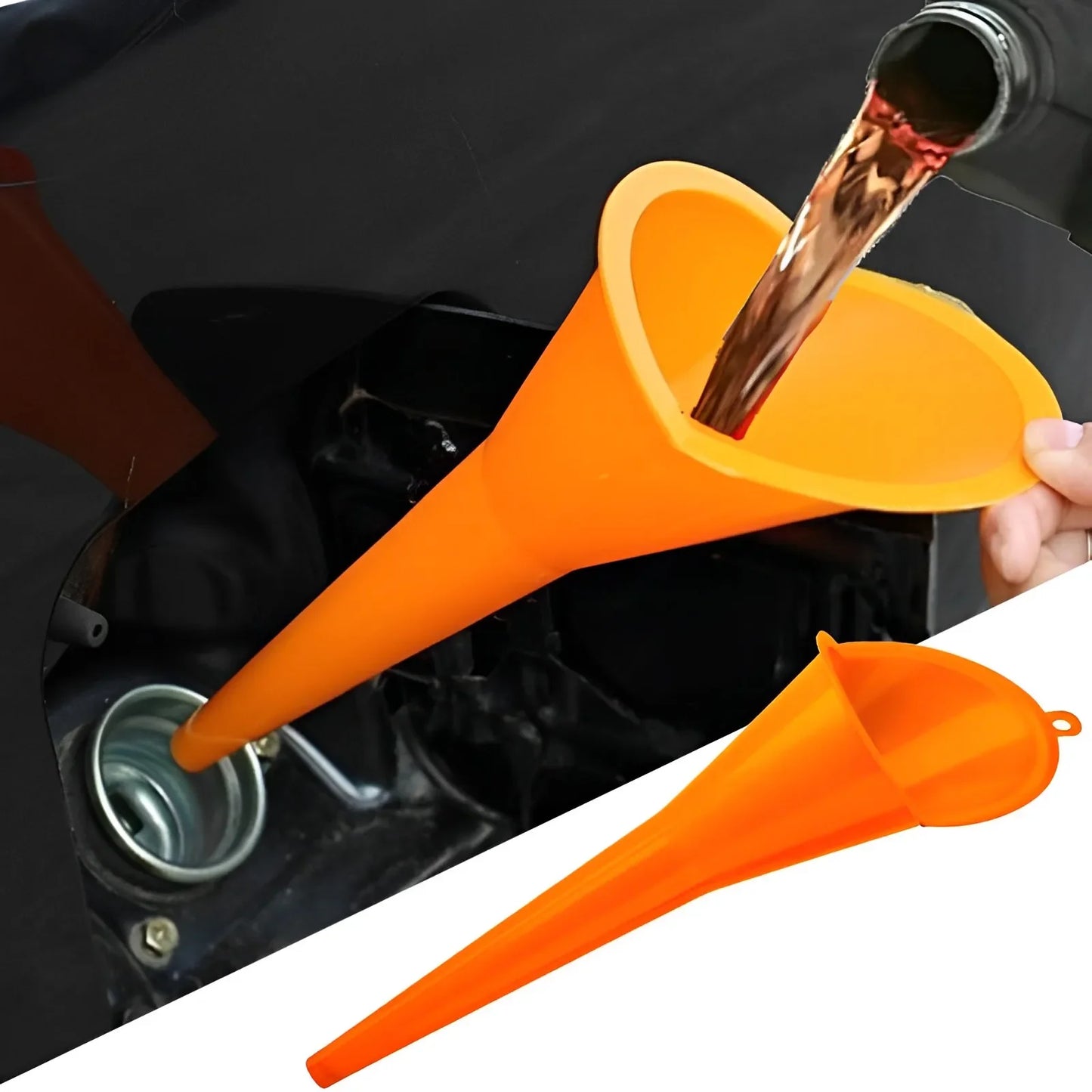 Car Long Stem Funnel Anti-Splash Gasoline Oil Filling Tool Plastic Car Truck Motor Oil Change Refueling Funnel Car Accessories