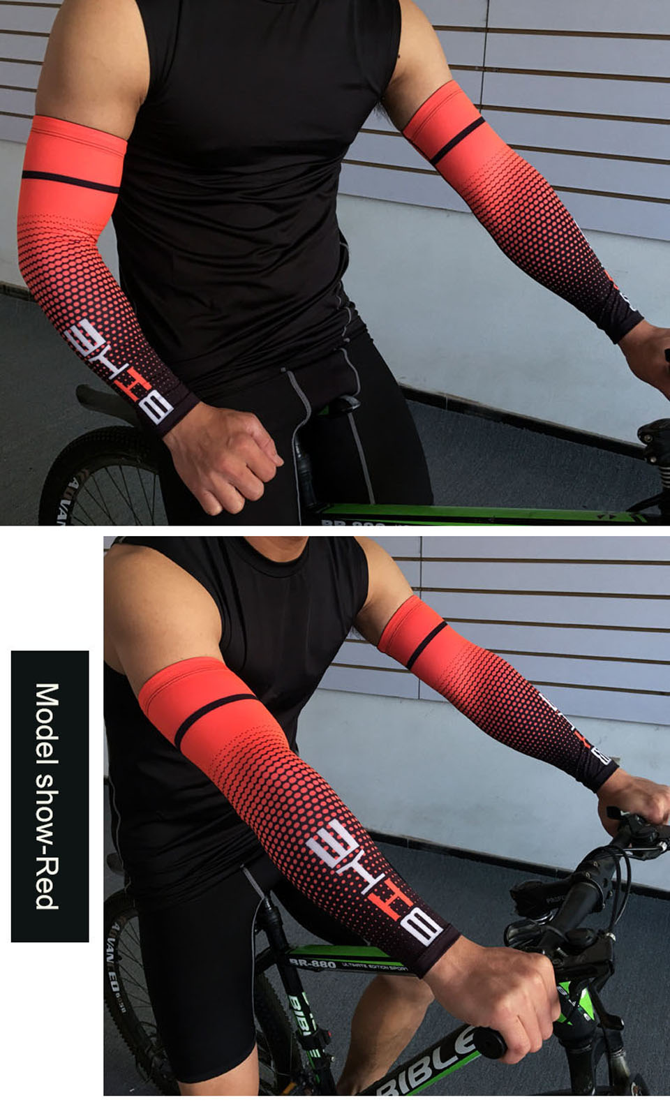 Cycling Arm Sleeves — Breathable Lycra | UV Protection | Unisex M/L/XL