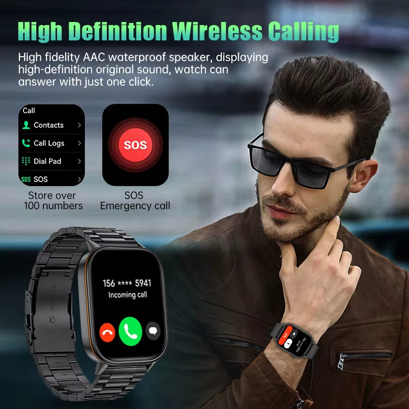 GPS Smart Watch with Compass – Bluetooth Calls & IP68 Waterproof