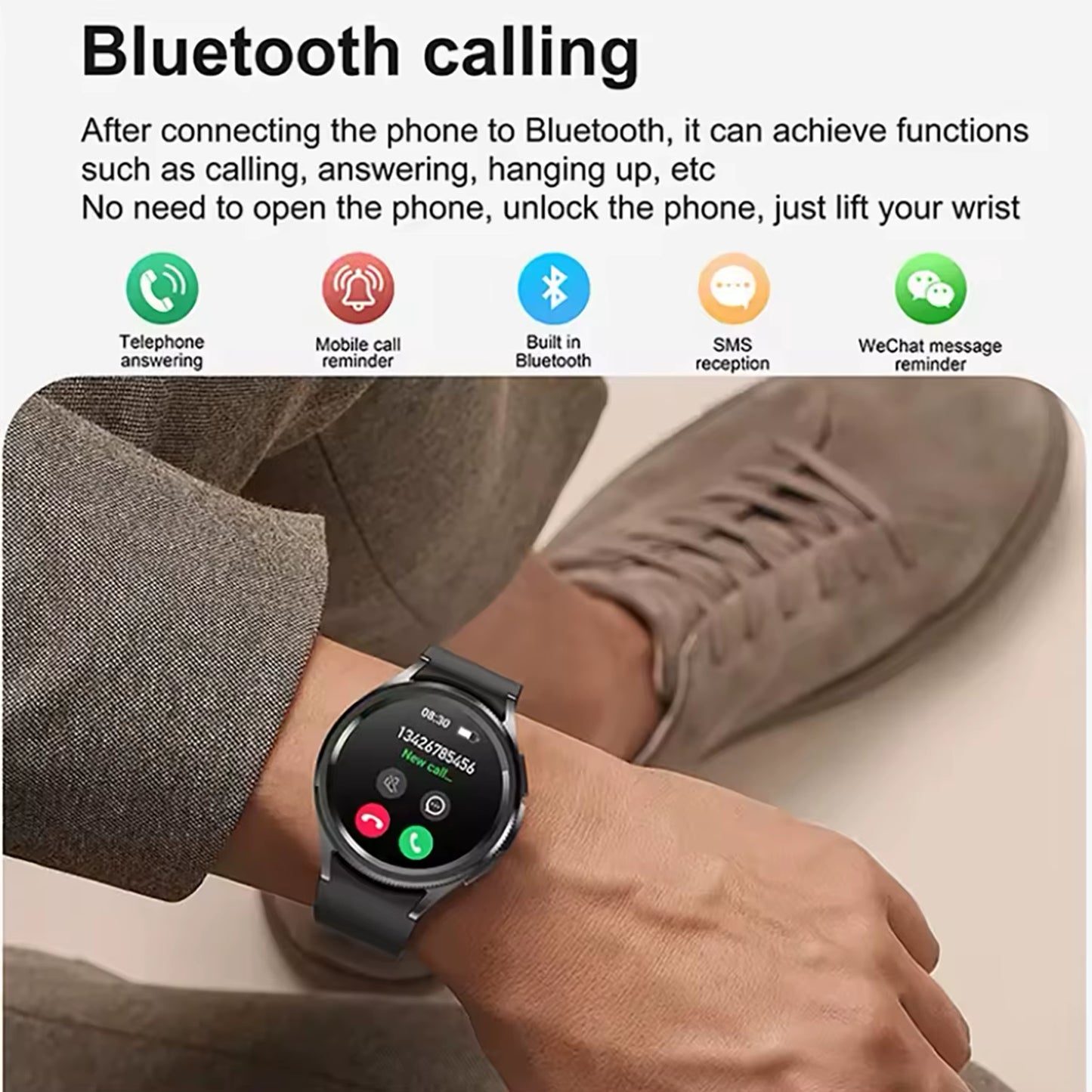 Classic Smart Watch Women Men Sports Fitness Health Waterproof Bluetooth Call Smartwatch