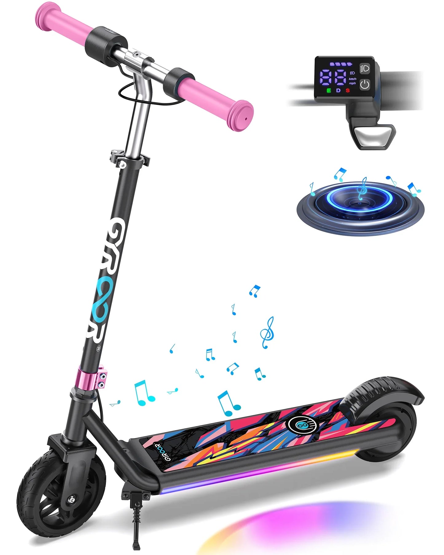 Exciting H30 Max Electric Scooter for Kids Aged 6-12 - Safe, Fun, and Music-Ready!