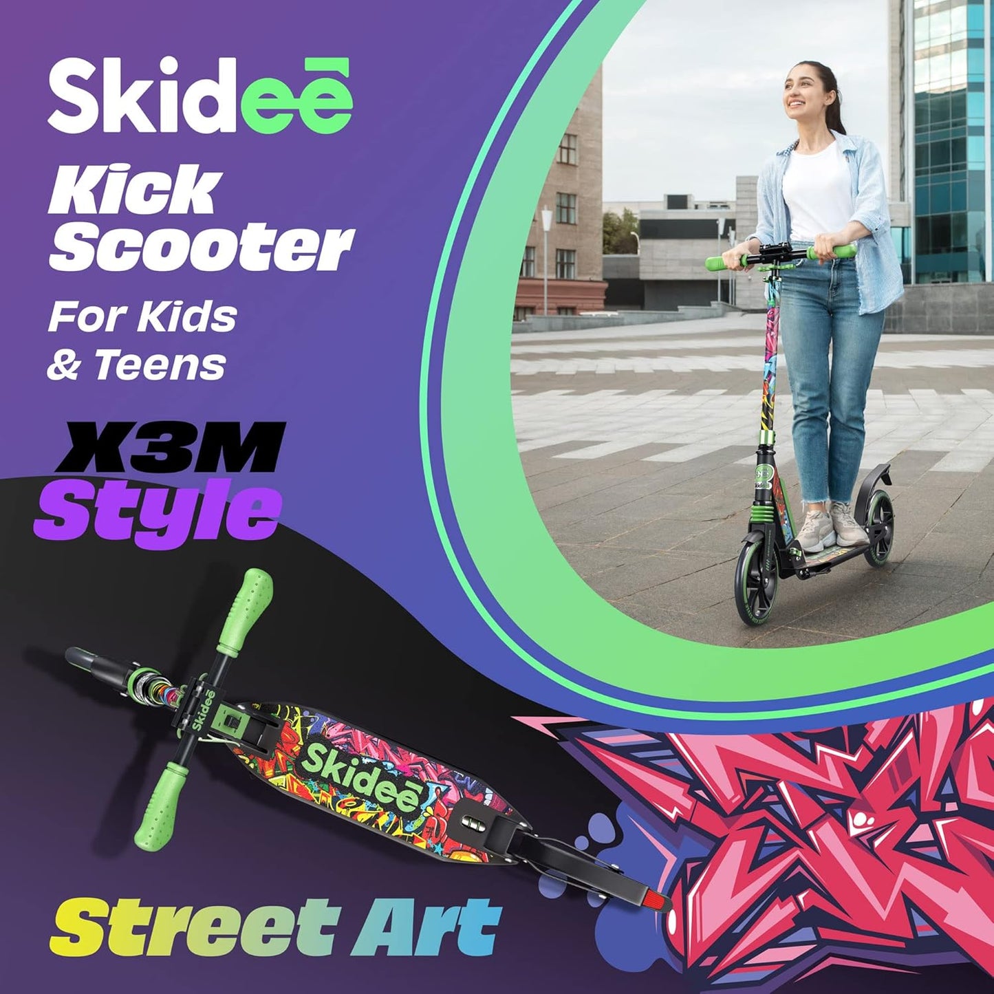 Scooter Adjustable Height, Anti-Shock Suspension