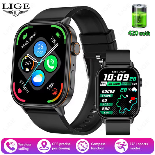 GPS Smart Watch with Compass – Bluetooth Calls & IP68 Waterproof