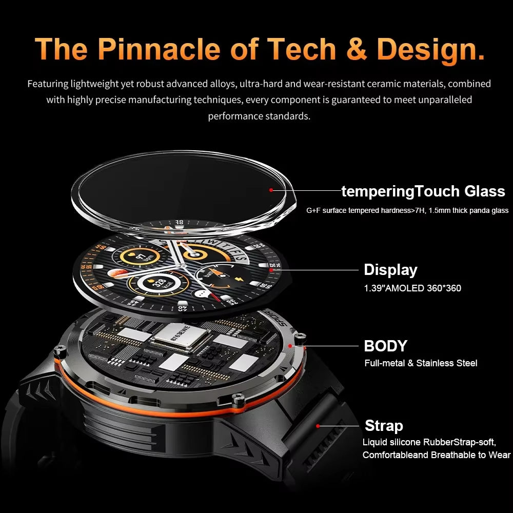 GPS Sports Smartwatch – Heart Rate, BT Calls & 3ATM Waterproof