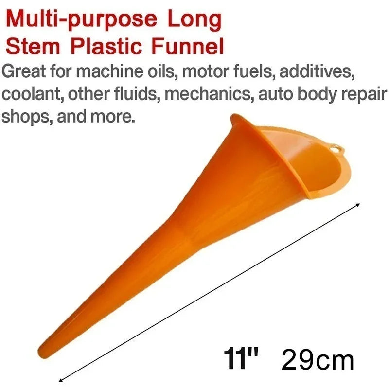 Car Long Stem Funnel Anti-Splash Gasoline Oil Filling Tool Plastic Car Truck Motor Oil Change Refueling Funnel Car Accessories