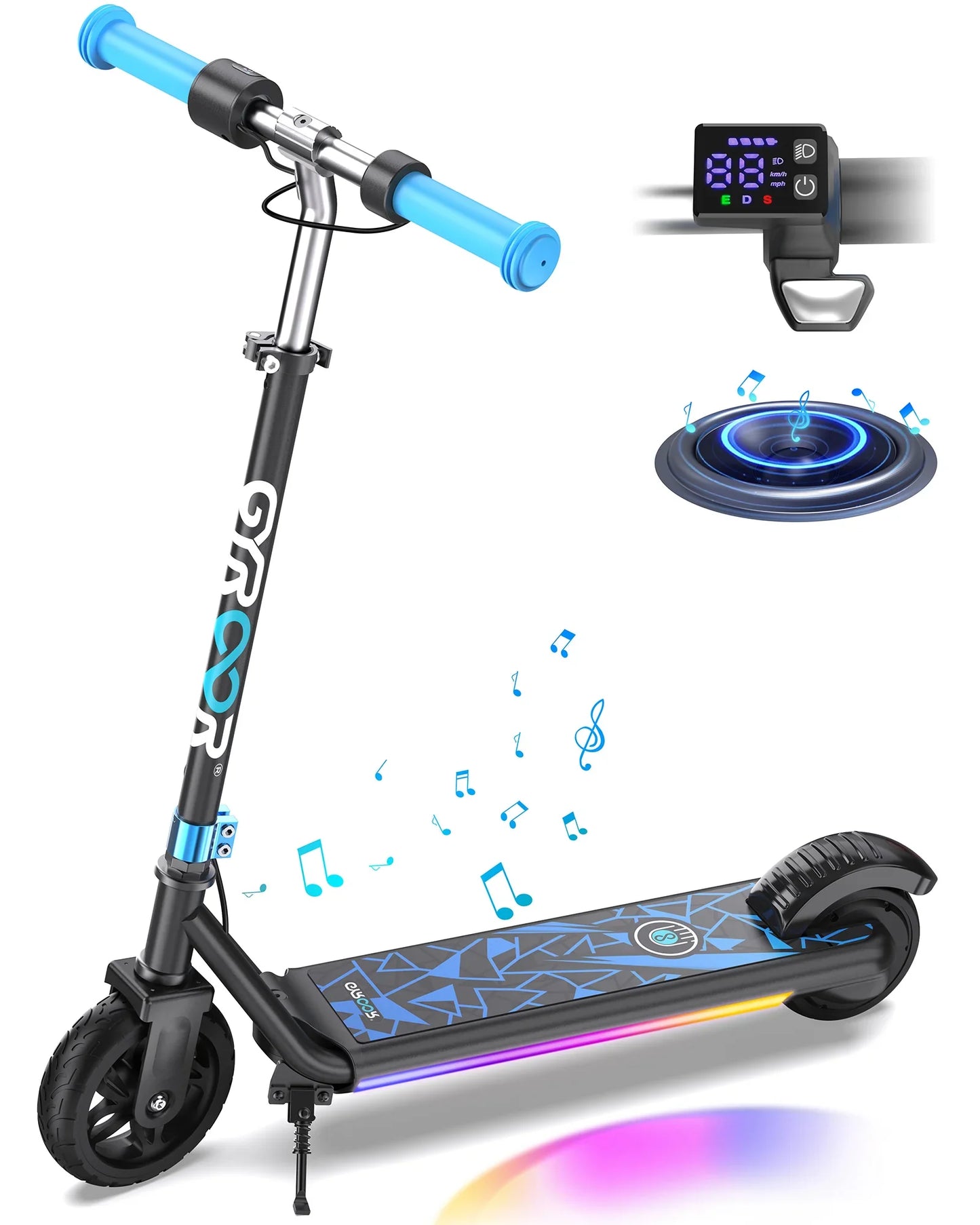Exciting H30 Max Electric Scooter for Kids Aged 6-12 - Safe, Fun, and Music-Ready!