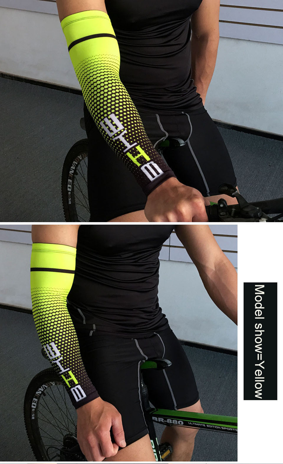 Cycling Arm Sleeves — Breathable Lycra | UV Protection | Unisex M/L/XL