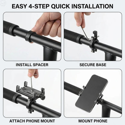 Secure Your Ride: Adjustable Aluminum MTB Phone Holder for All Smartphones