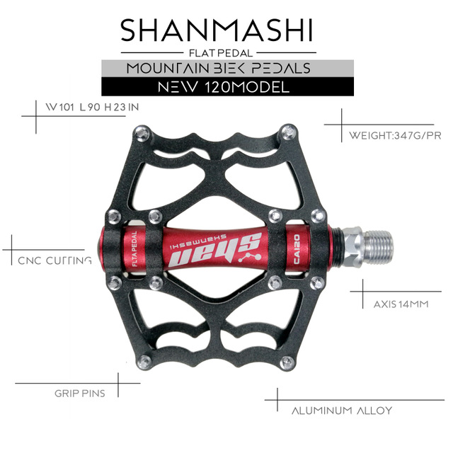 SHANMASHI CA120 MTB Pedals – CNC Aluminum, 174g, Sealed Bearings