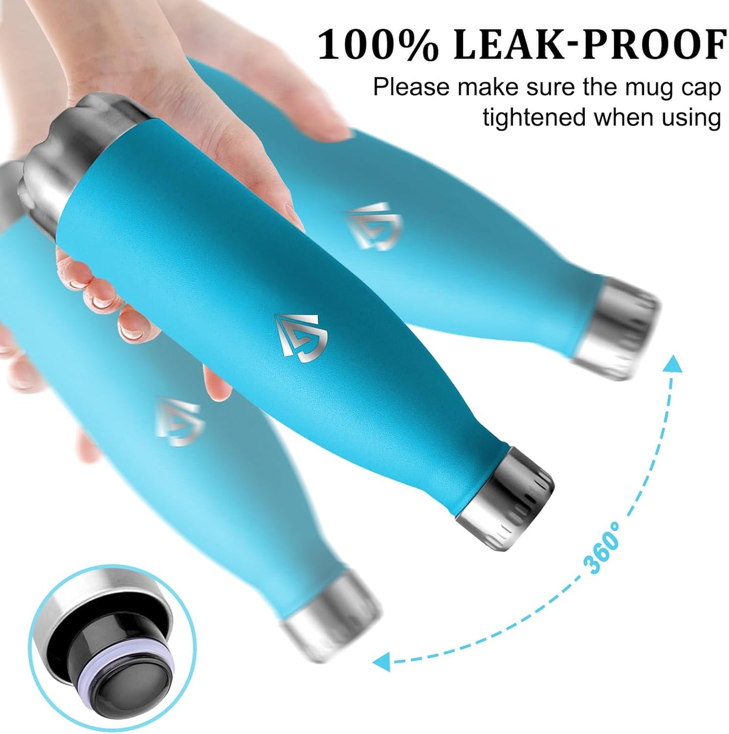 Edelstahl-Isolierflasche 750ml, BPA-frei, doppelwandig, auslaufsicher – Ideal für Sport, Radfahren, Fitness und Camping