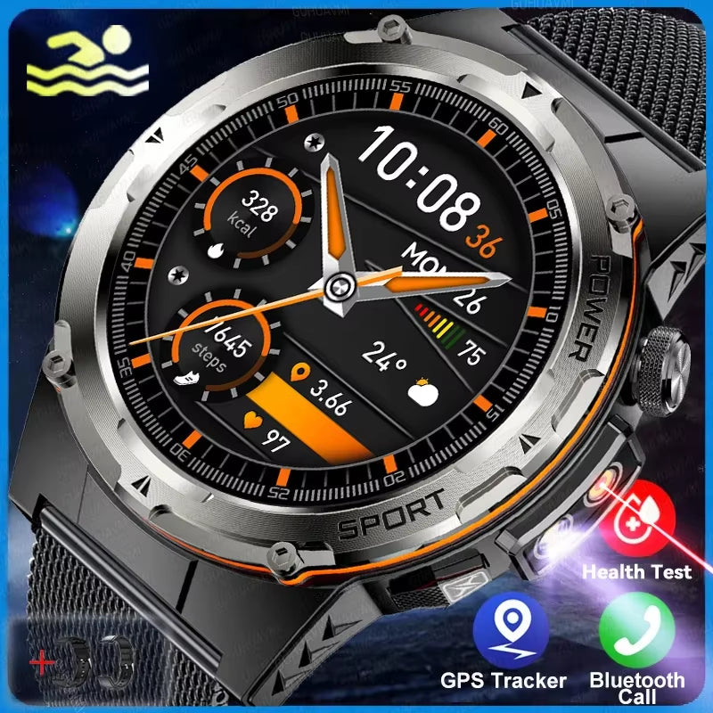 GPS Sports Smartwatch – Heart Rate, BT Calls & 3ATM Waterproof