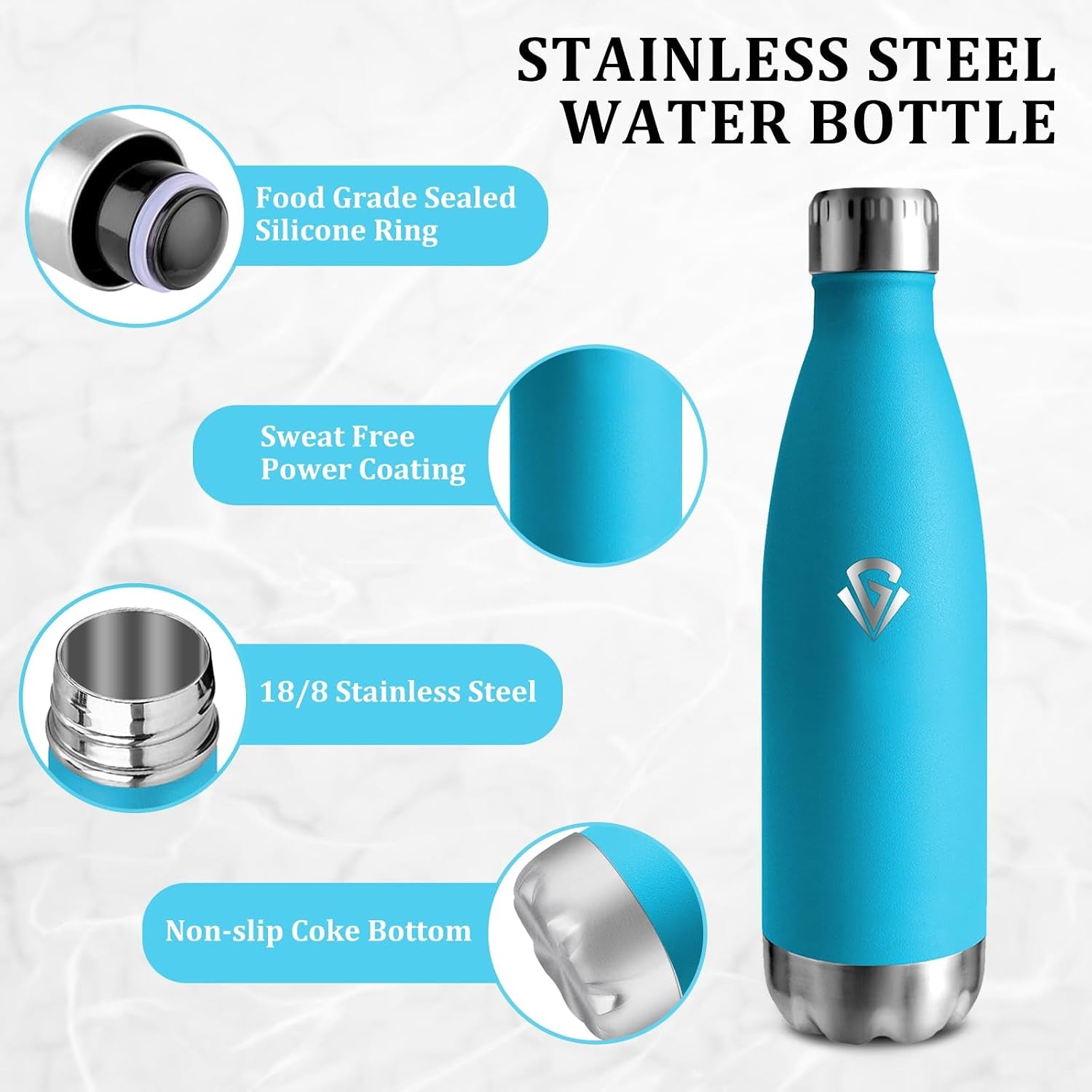 Edelstahl-Isolierflasche 750ml, BPA-frei, doppelwandig, auslaufsicher – Ideal für Sport, Radfahren, Fitness und Camping