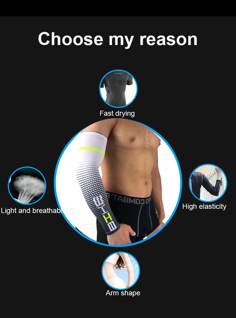 Cycling Arm Sleeves — Breathable Lycra | UV Protection | Unisex M/L/XL