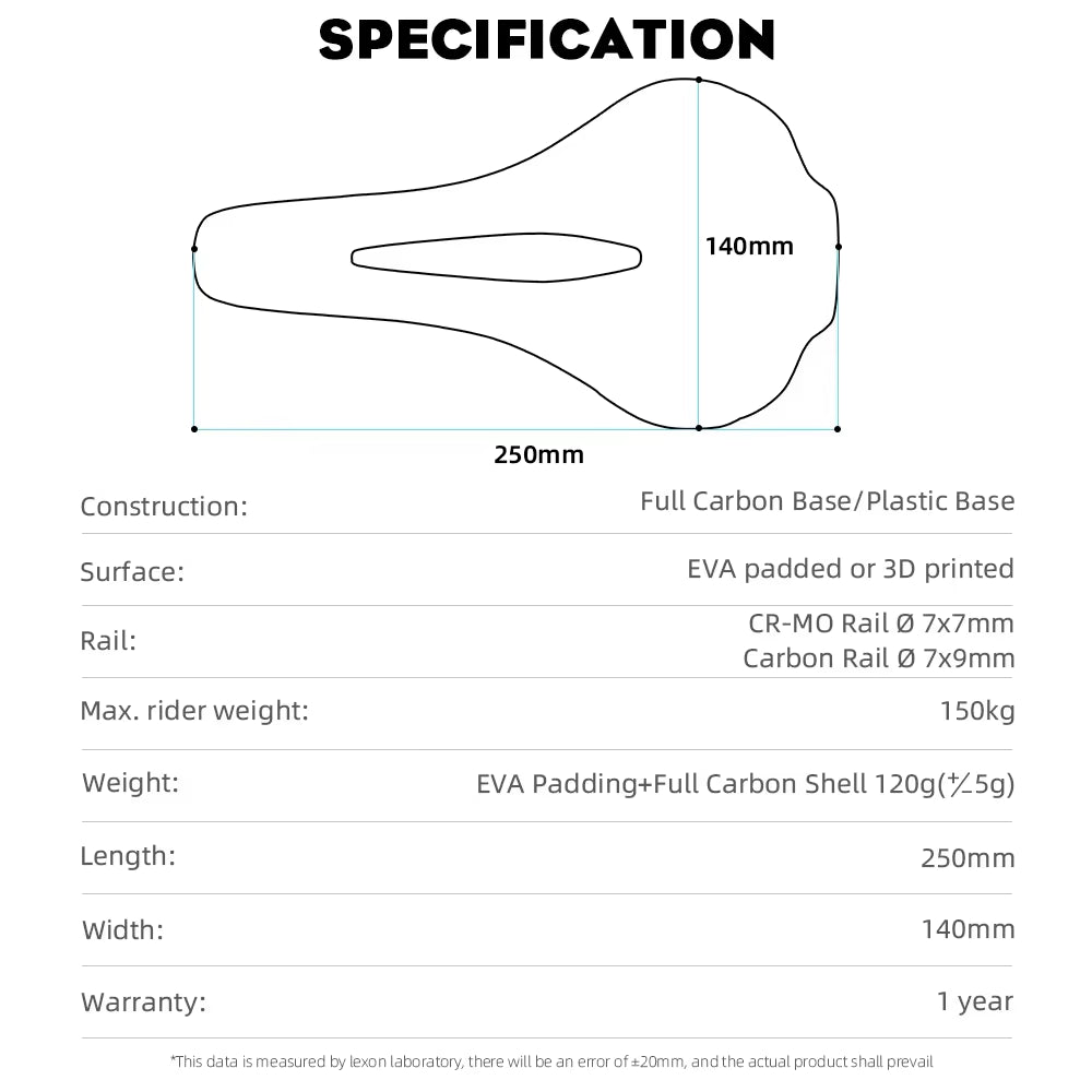 3D Printed Bicycle Saddle 120G Carbon Cushion Super Light Bike Seating for MTB Gravel Road Bike Seat Cycling Accessories