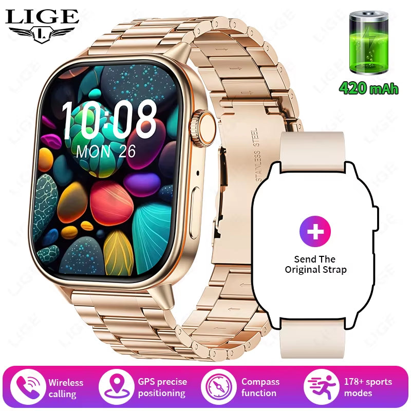 GPS Smart Watch with Compass – Bluetooth Calls & IP68 Waterproof