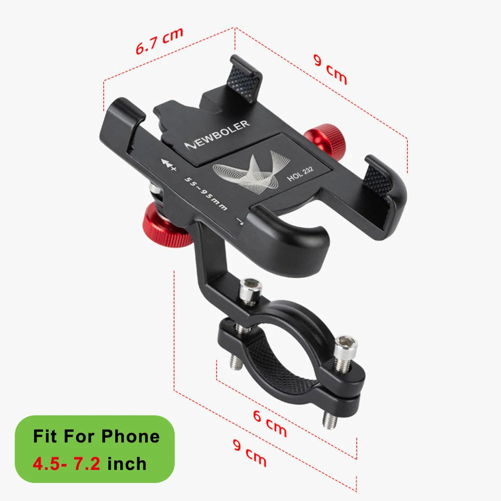 Revolutionary NEWBOLER 360° Rotatable Aluminum MTB Phone Mount - Adjustable, Non-Slip Bicycle Holder for Ultimate Stability