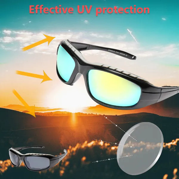 2 Pairs Motorcycle Padded Foam Wind Resistant Riding Glasses Sunglasses
