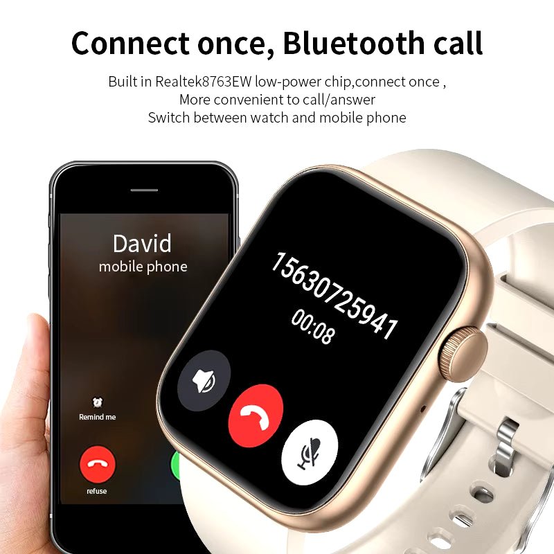 Smartwatch Bluetooth Calls Men Women Smartwatches Fitness Bracelet Custom Watch Face