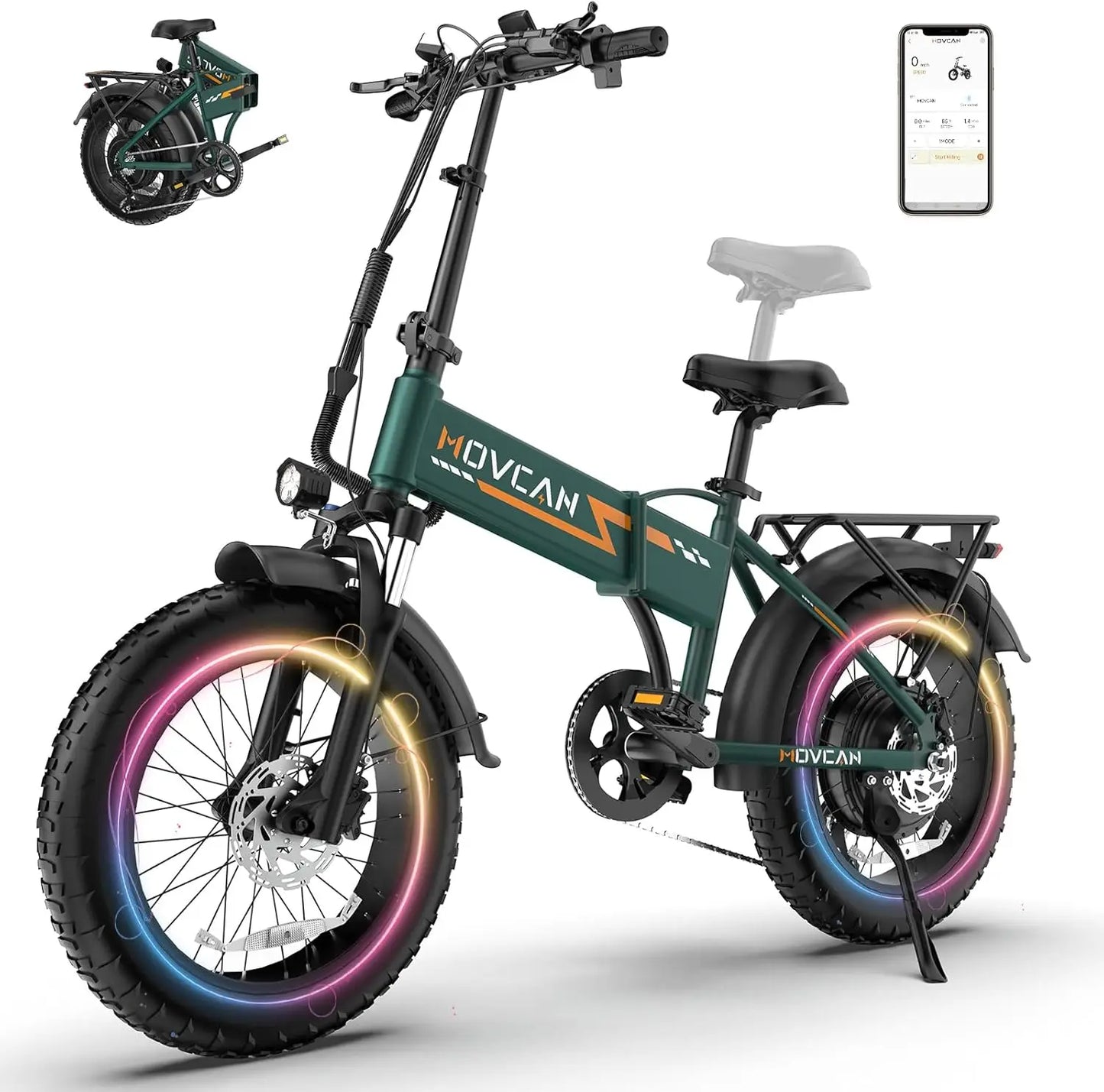 New Q20 Folding Electric Bike, 52V 15.6Ah Removable Concealed Battery 20” Fat Tire Dirt Bike,1500W Motor 30 MPH Top Speed E Bike