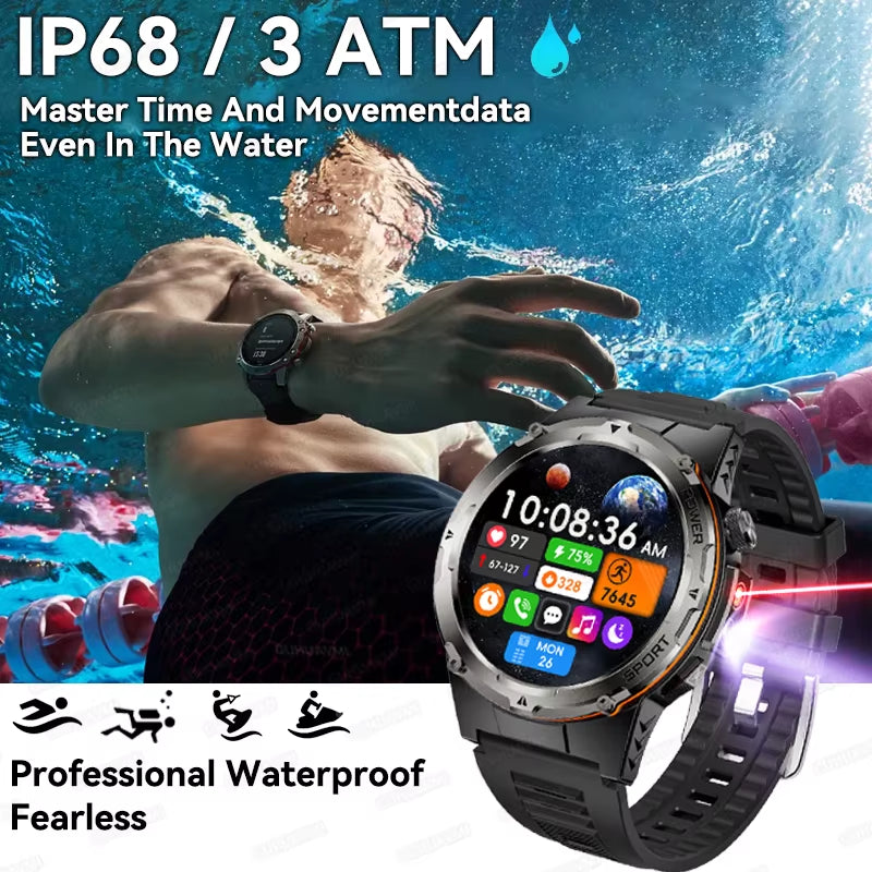 GPS Sports Smartwatch – Heart Rate, BT Calls & 3ATM Waterproof