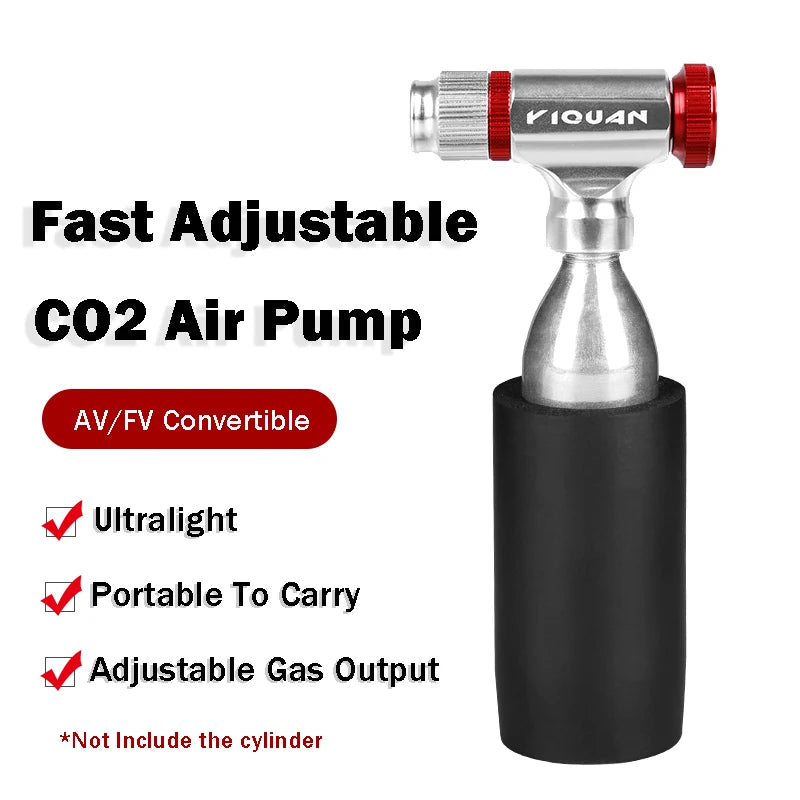 Fast CO2 Air Pump Portable Aluminum Alloy Road Bicycle Tire Inflator Adjustable MTB Tire Pump Bike Accessories