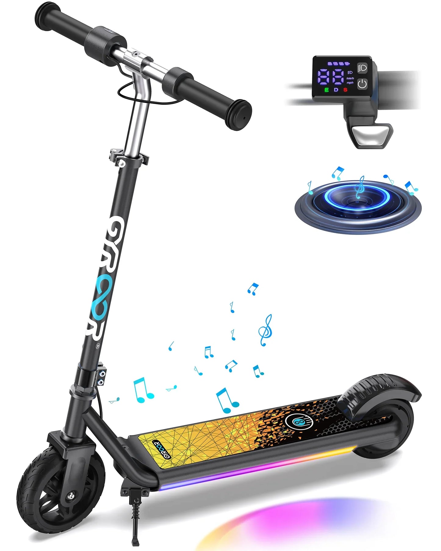Exciting H30 Max Electric Scooter for Kids Aged 6-12 - Safe, Fun, and Music-Ready!