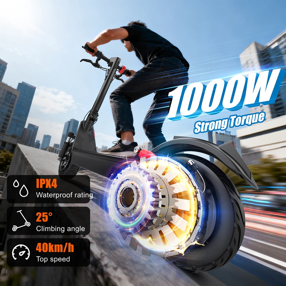 Experience the Freedom of the X9B 1000W Electric Scooter - Foldable, High-Speed E-Scooter for Adults with 10-Inch Tires!