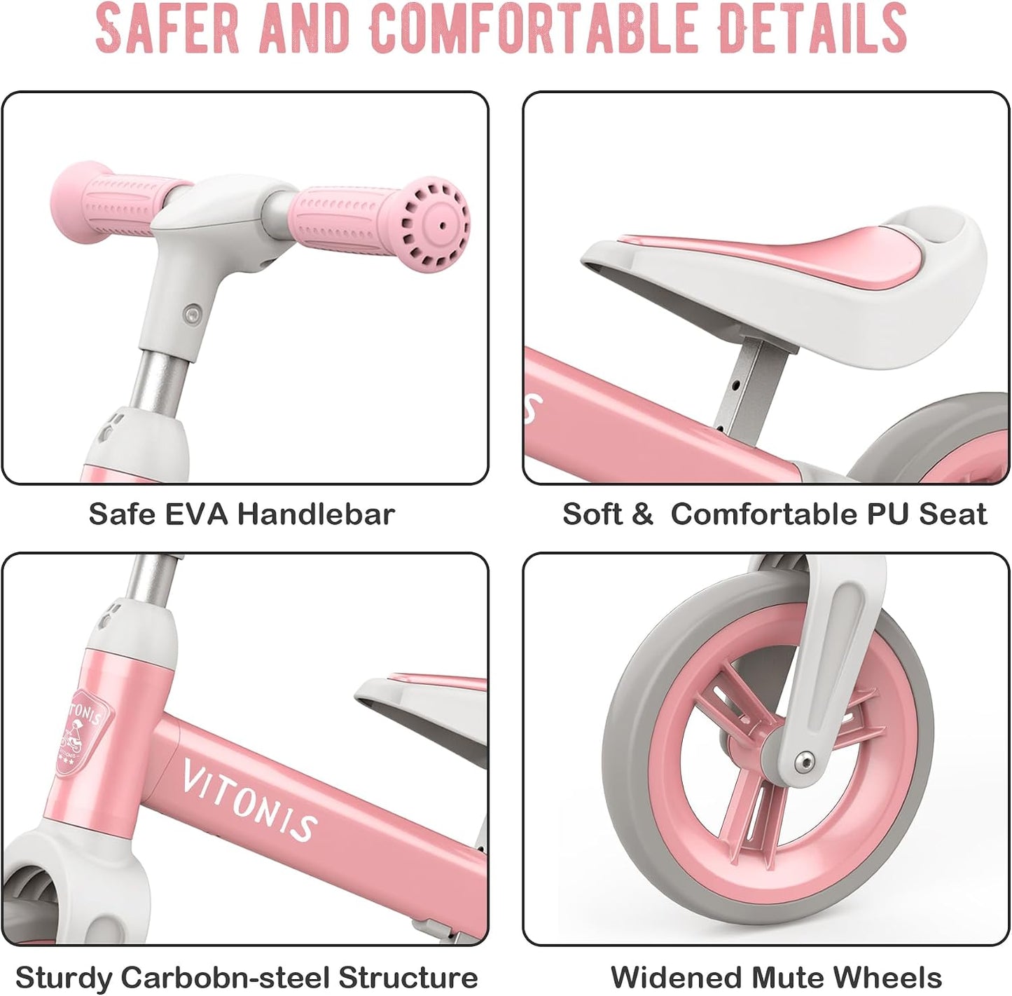 VITONIS Kinderlaufrad: Das perfekte Balancefahrrad für kleine Abenteurer von 1,5 bis 4 Jahren - höhenverstellbar, leicht und sicher!