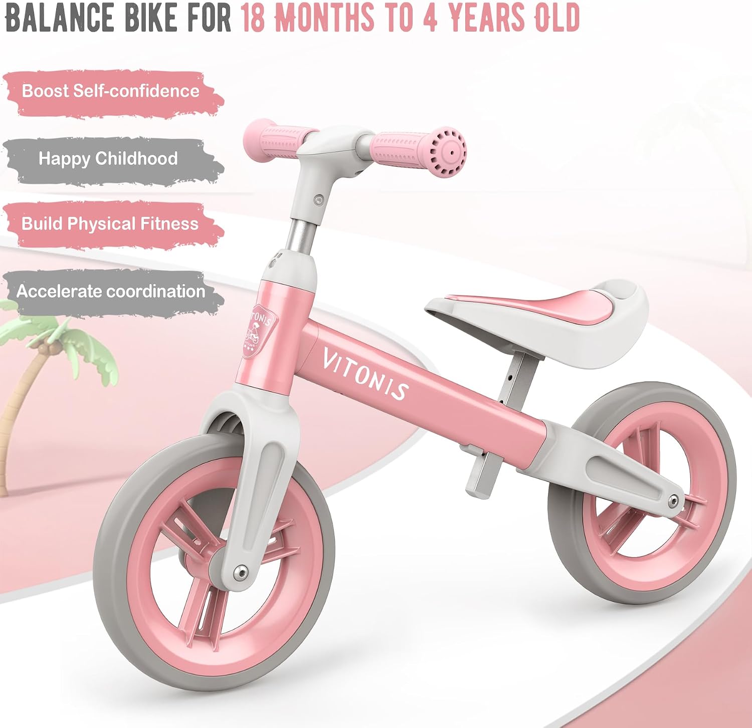 VITONIS Kinderlaufrad: Das perfekte Balancefahrrad für kleine Abenteurer von 1,5 bis 4 Jahren - höhenverstellbar, leicht und sicher!