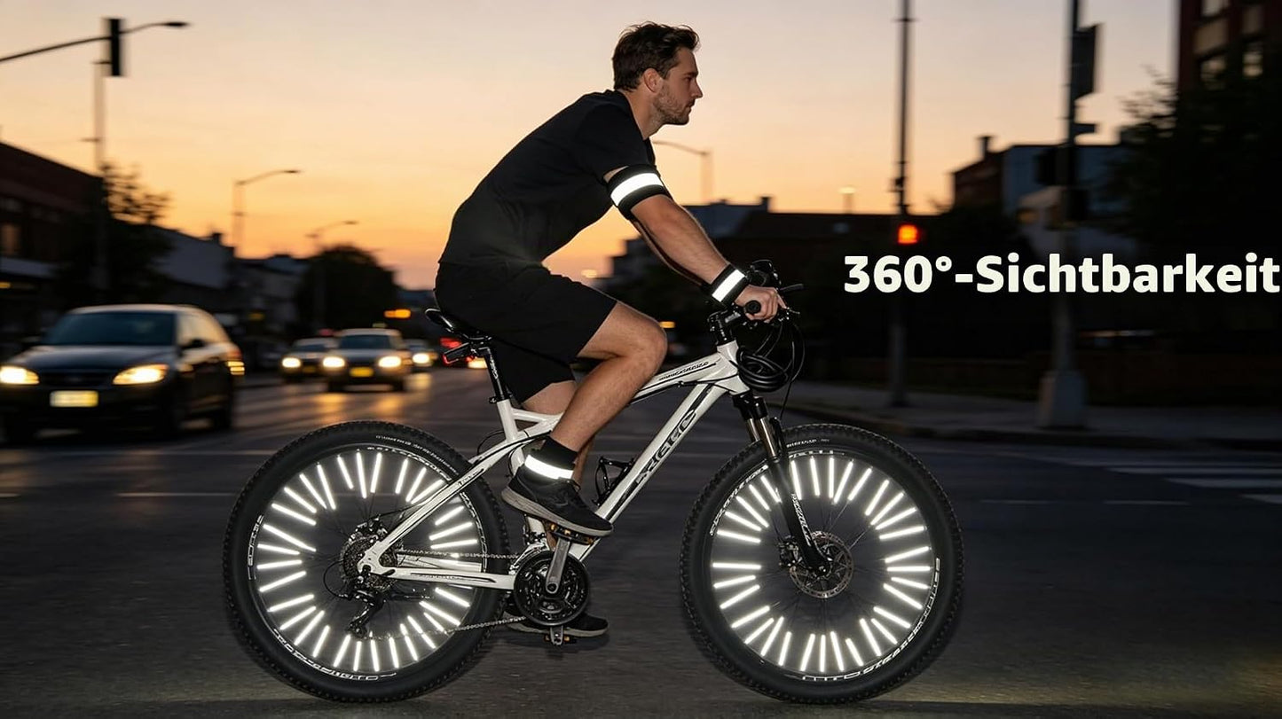 Ultimate 72-Piece Bicycle Spoke Reflector Set for Unmatched Safety and Visibility – Easy Installation with Reflective Hose Clips!