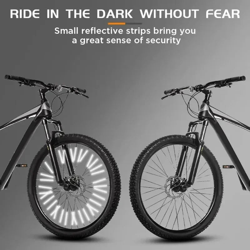 Enhance Your Night Rides with Our 12Pcs Reflective Tube Warning Strip for Bicycle Wheels - Easy Installation & Maximum Visibility!