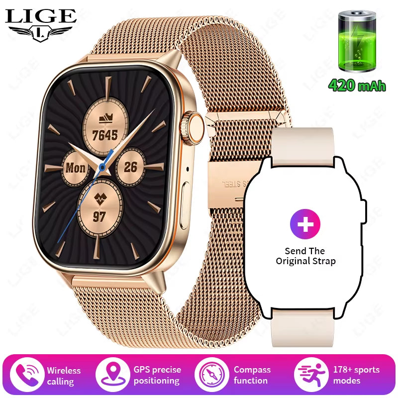 GPS Smart Watch with Compass – Bluetooth Calls & IP68 Waterproof