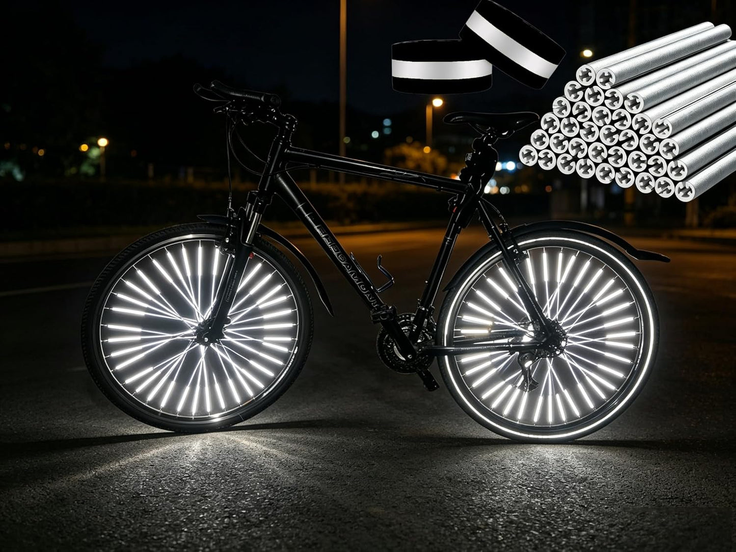 Ultimate 72-Piece Bicycle Spoke Reflector Set for Unmatched Safety and Visibility – Easy Installation with Reflective Hose Clips!