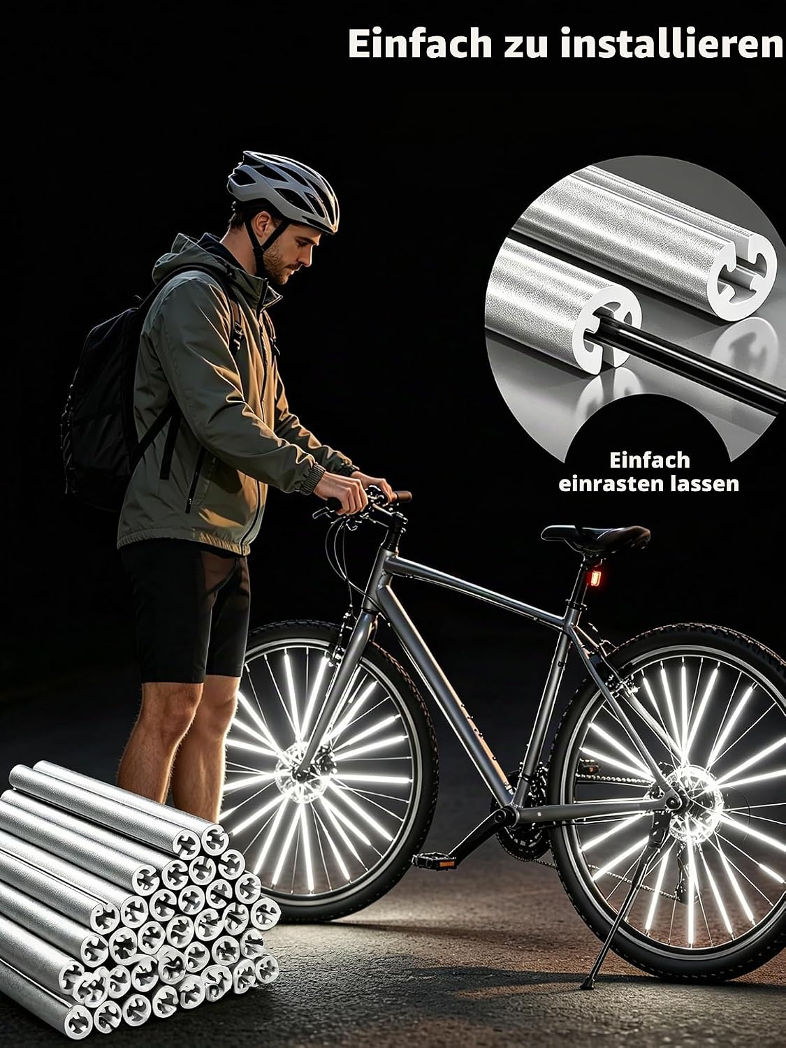 Ultimate 72-Piece Bicycle Spoke Reflector Set for Unmatched Safety and Visibility – Easy Installation with Reflective Hose Clips!