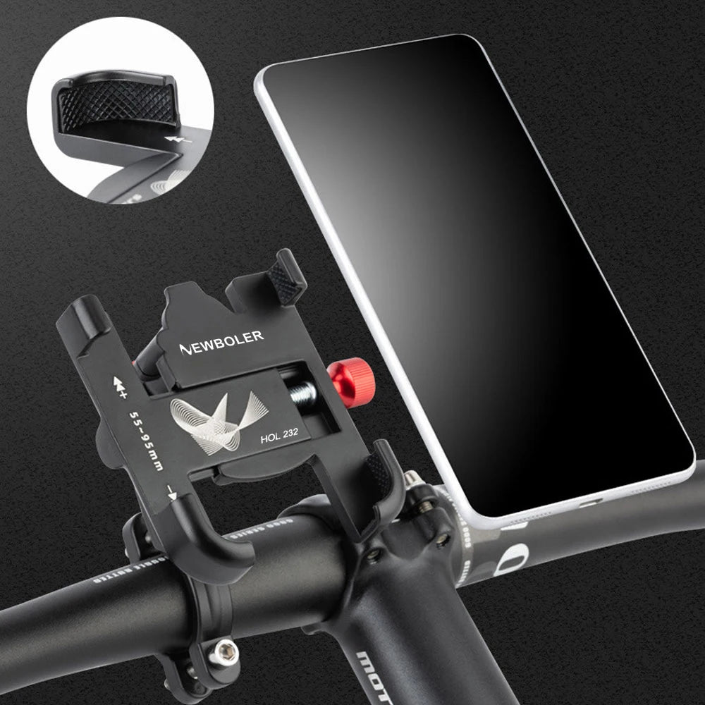 Revolutionary NEWBOLER 360° Rotatable Aluminum MTB Phone Mount - Adjustable, Non-Slip Bicycle Holder for Ultimate Stability