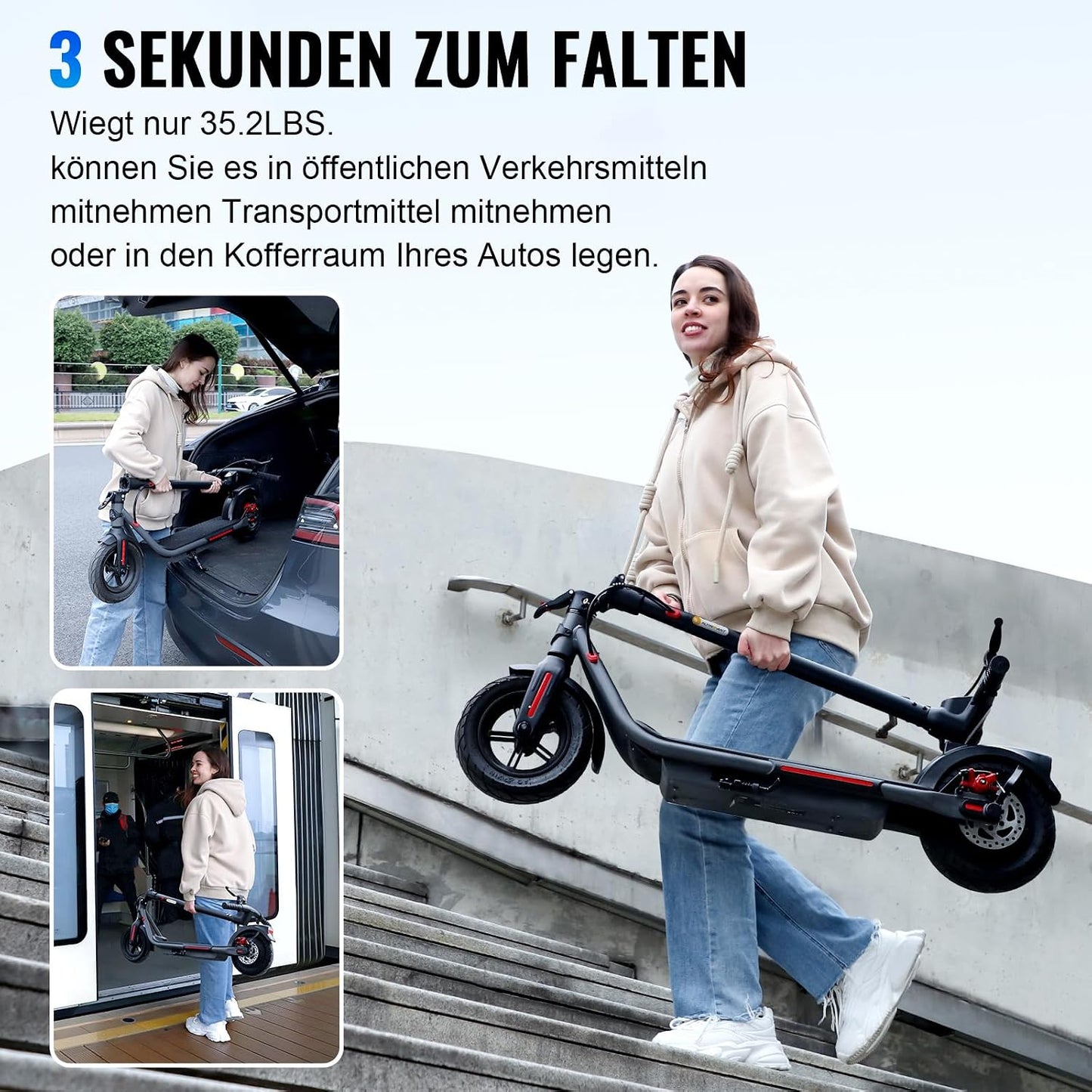 Scooter 10 Polegadas Elétrico Para Adultos 
