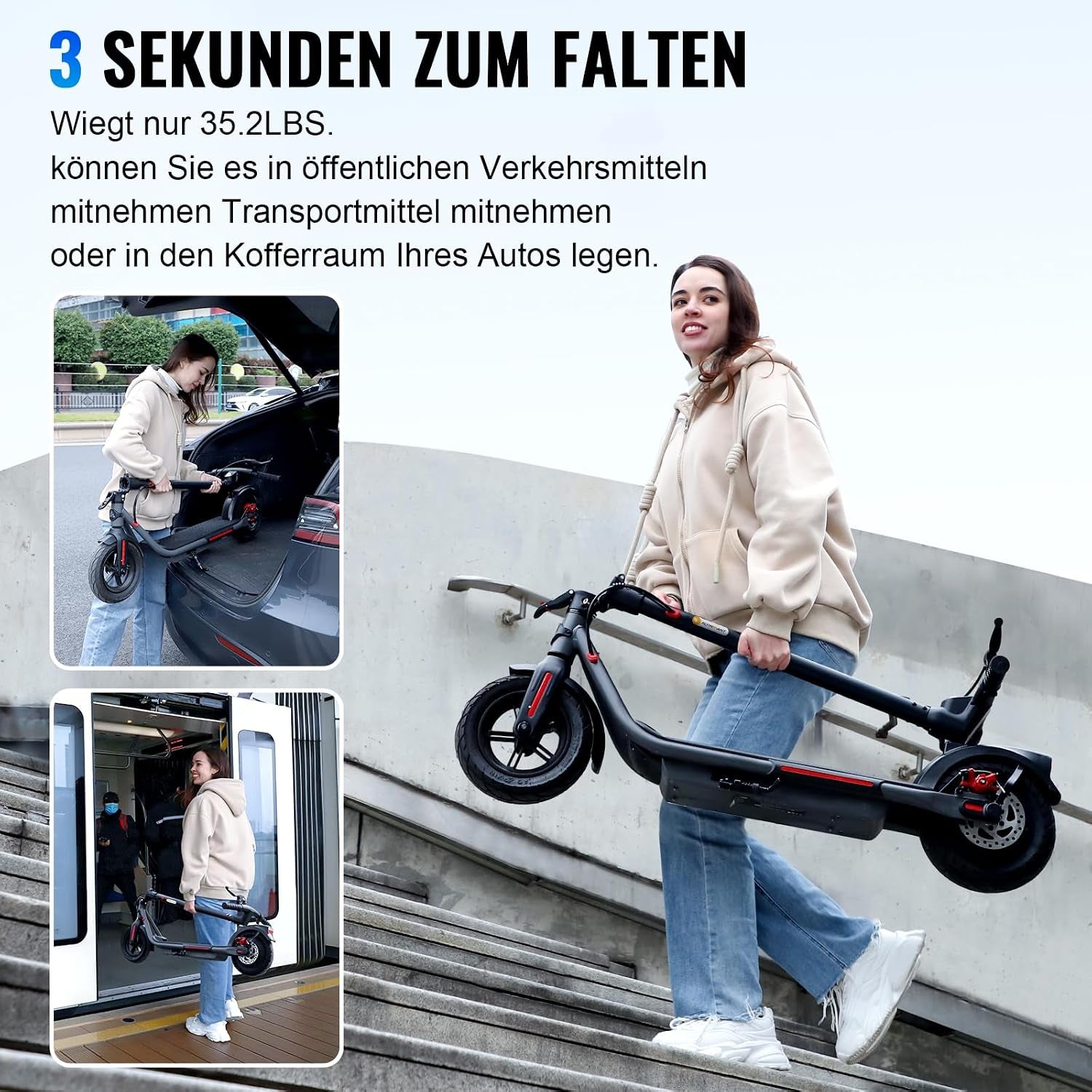 Scooter 10 Polegadas Elétrico Para Adultos 